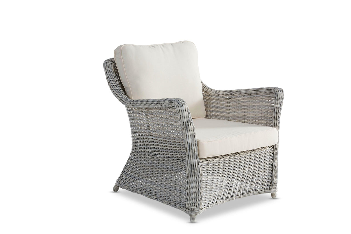 Byron Outdoor Lounge Chair in White Grey