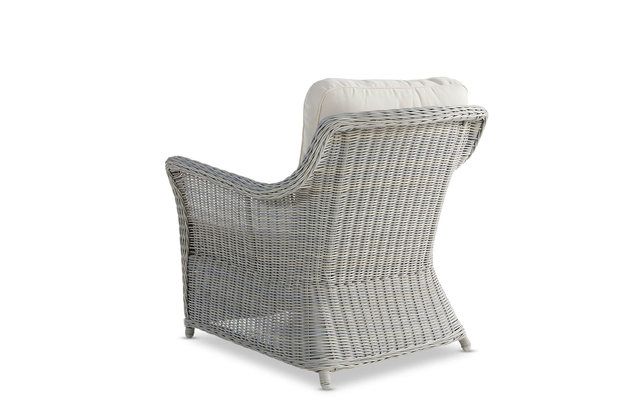 Byron Outdoor Lounge Chair in White Grey