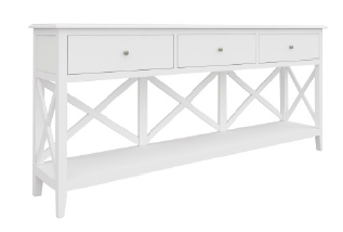 South Hampton Three Drawer Console Table In White