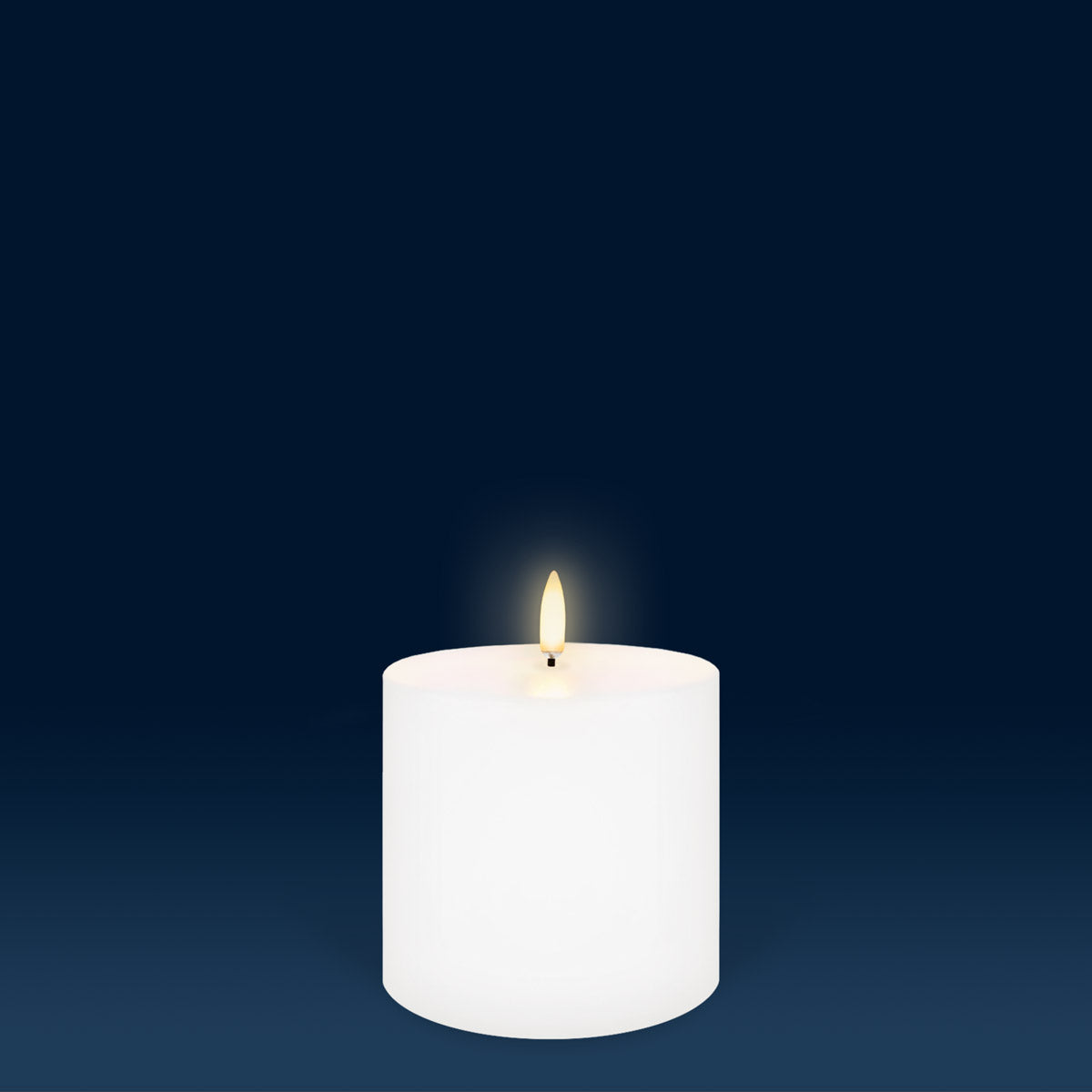 Nordic White Flameless Candle - Wide Pillar Small