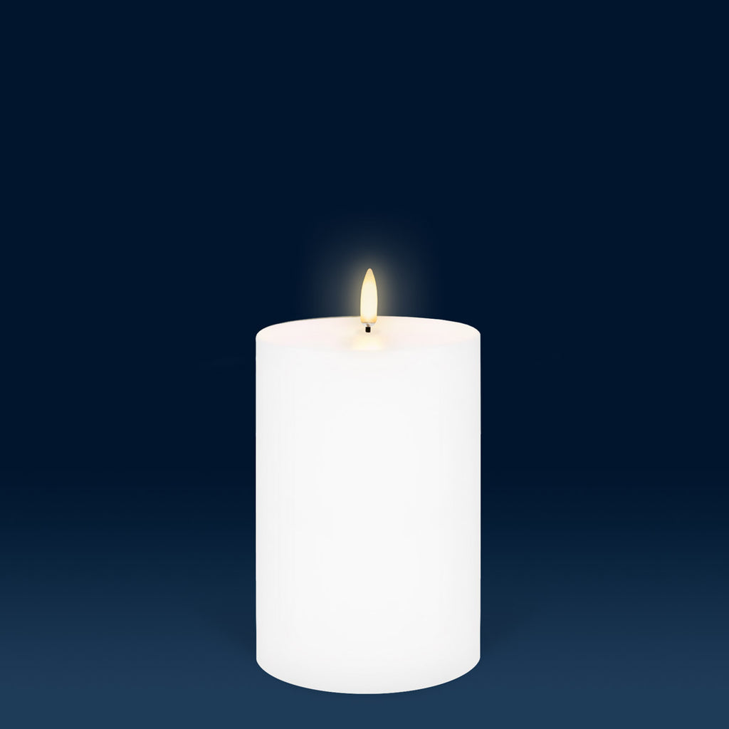 Nordic White Flameless Candle - Wide Pillar Medium