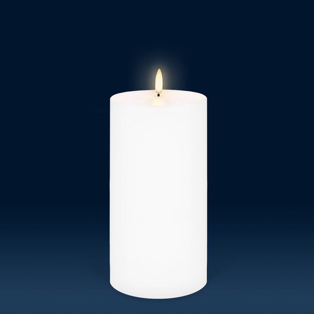 Nordic White Flameless Candle - Wide Pillar Large