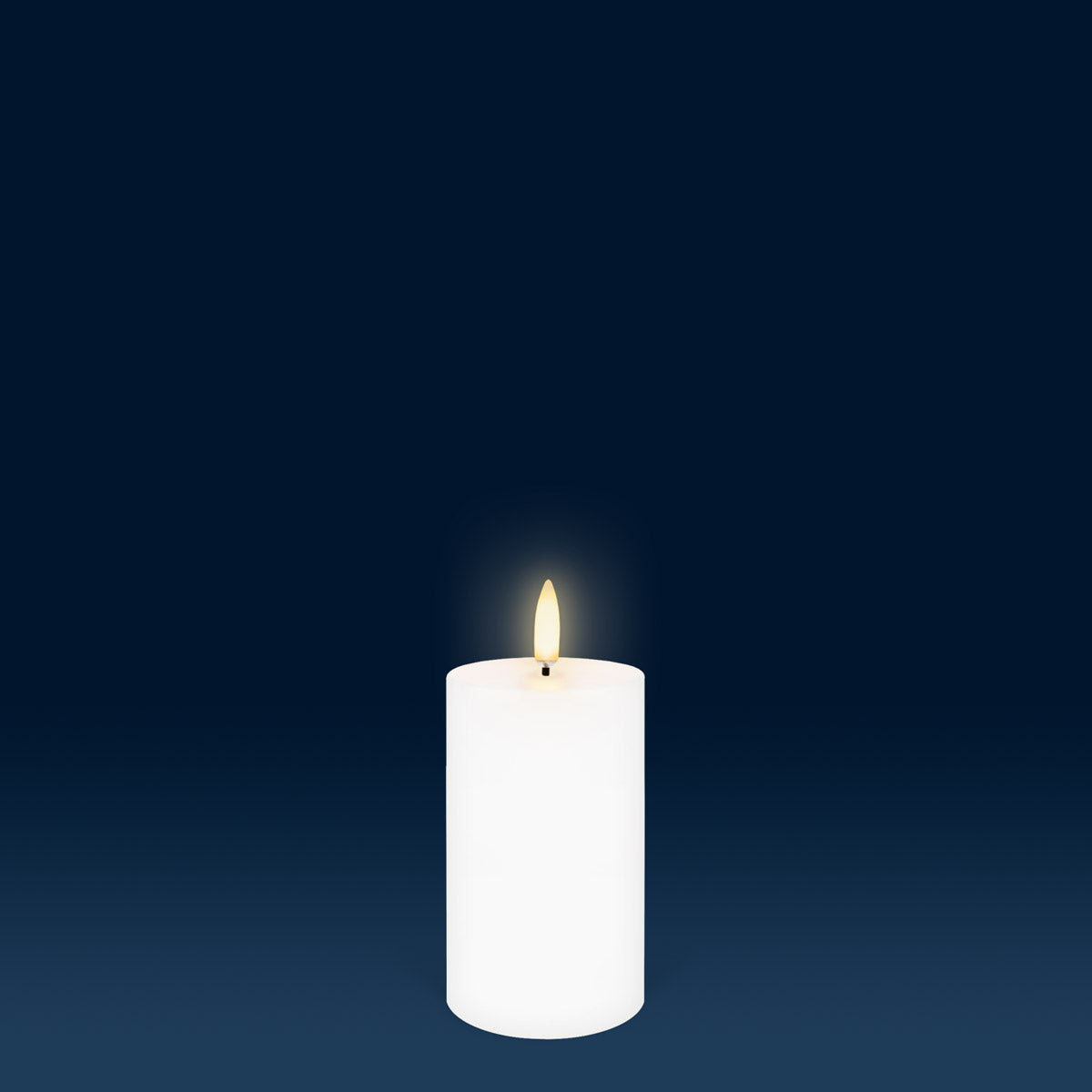 Nordic White Flameless Candle - Slim Pillar Small