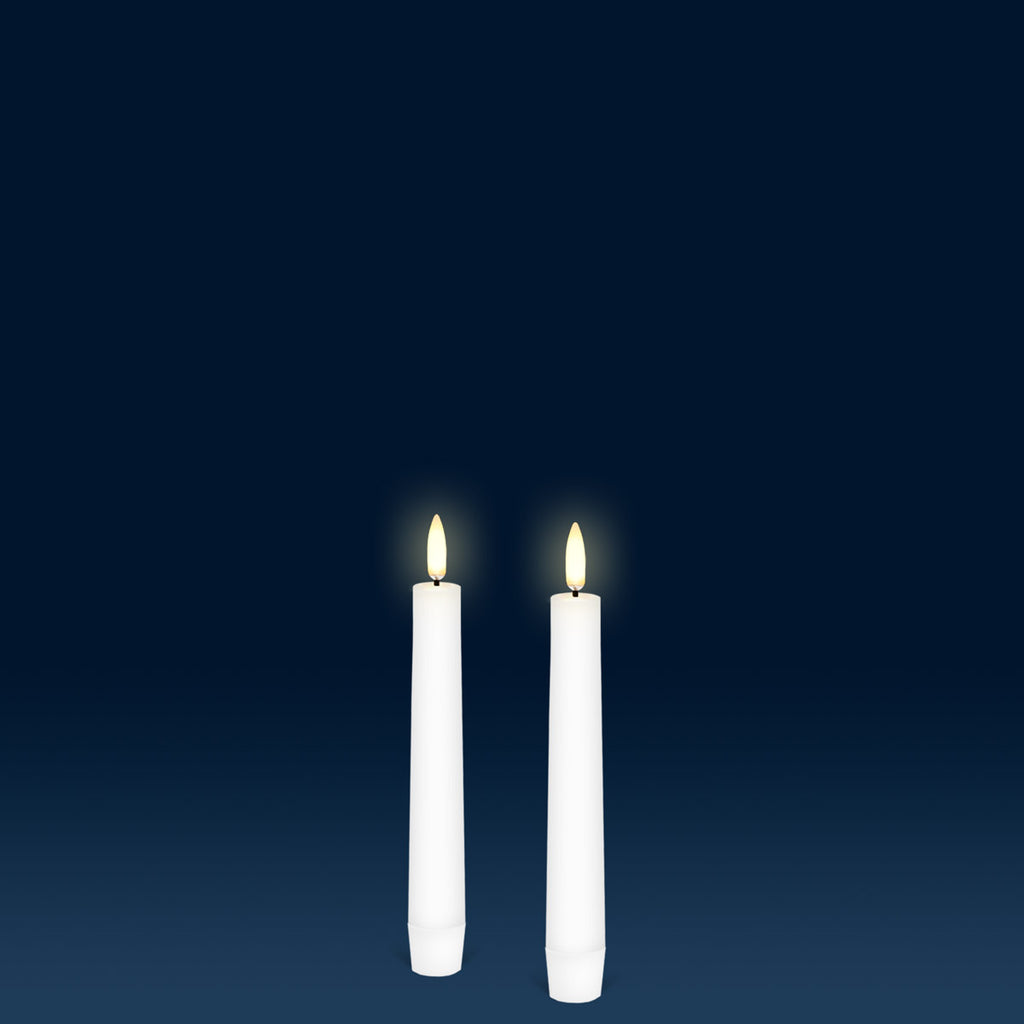 Nordic White Flameless Taper Candle - Twin Pack In Short