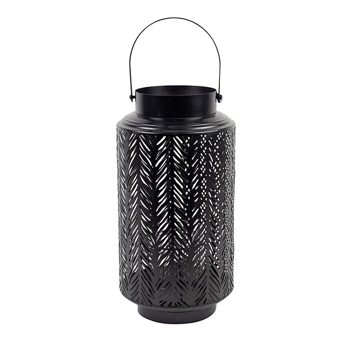 Pair of Black Metal Cylinder Hurricanes