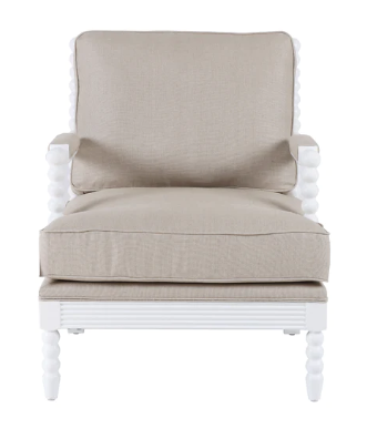 Hamptons Bobbin Armchair in White