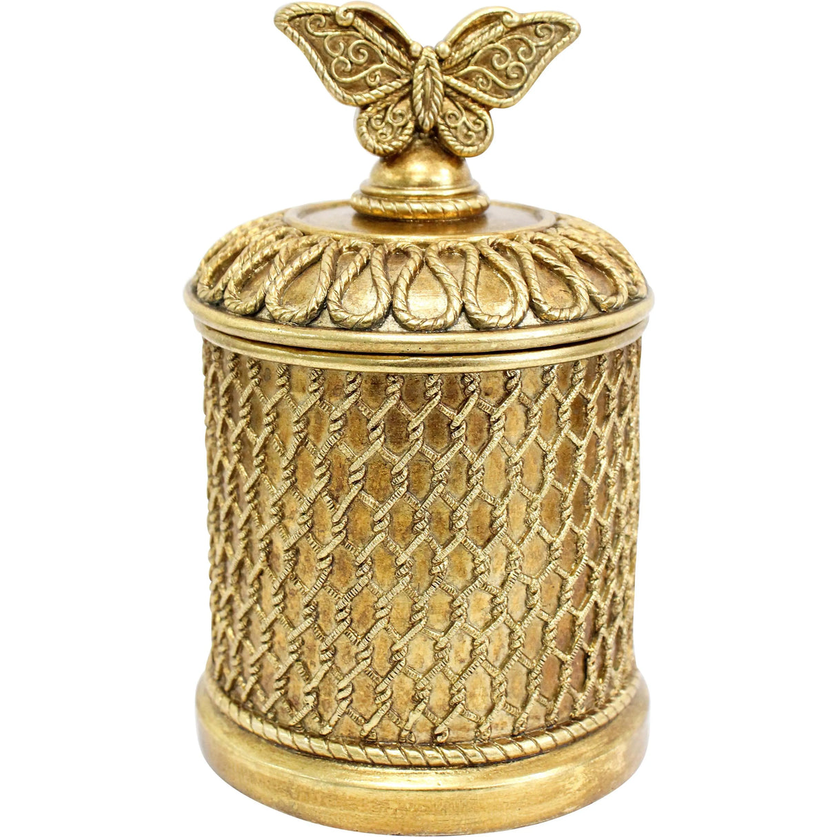 Antique Gold Butterfly Trinket Box
