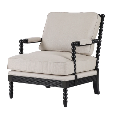 Hamptons Bobbin Armchair in Black