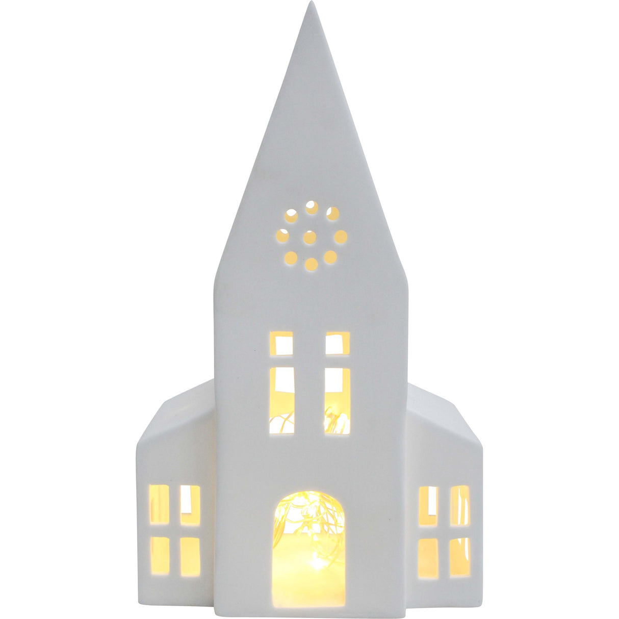 White Porcelain Church Tealight Holder