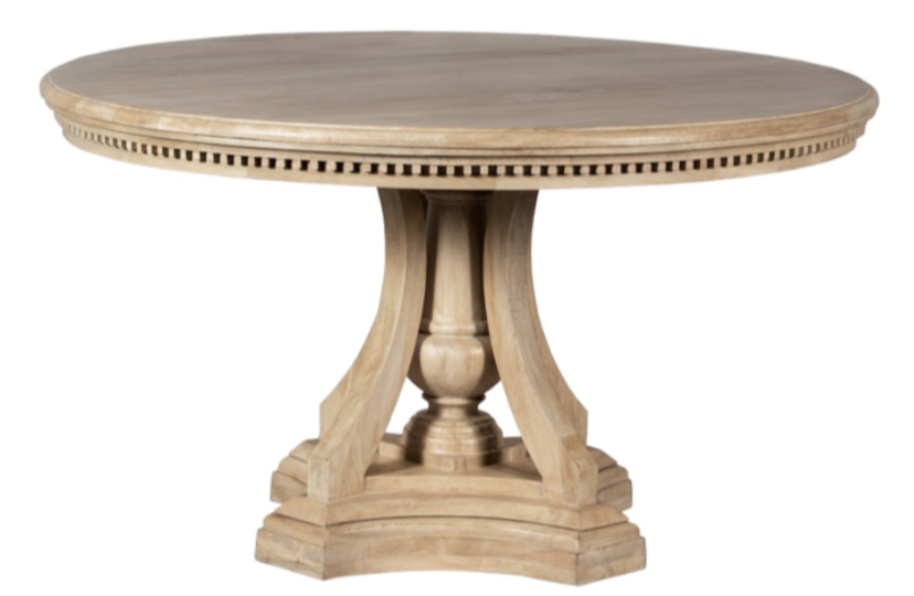 Huntington Round Pedestal Dining Table in Mud Grey