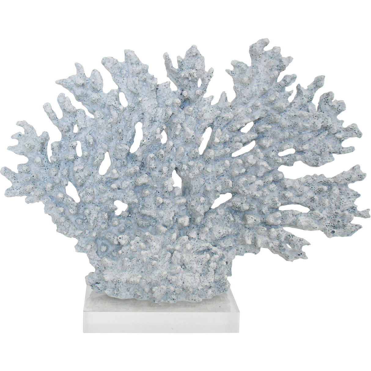 Faux Pale Blue Coral on Clear Base