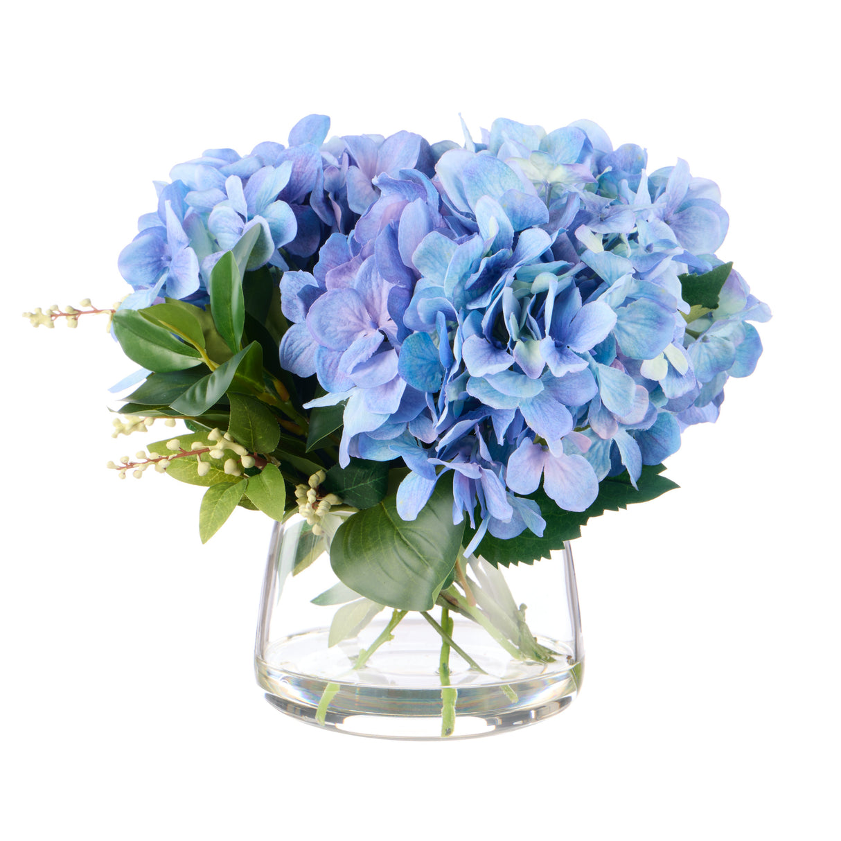 Blue Hydrangeas In Classic Bowl