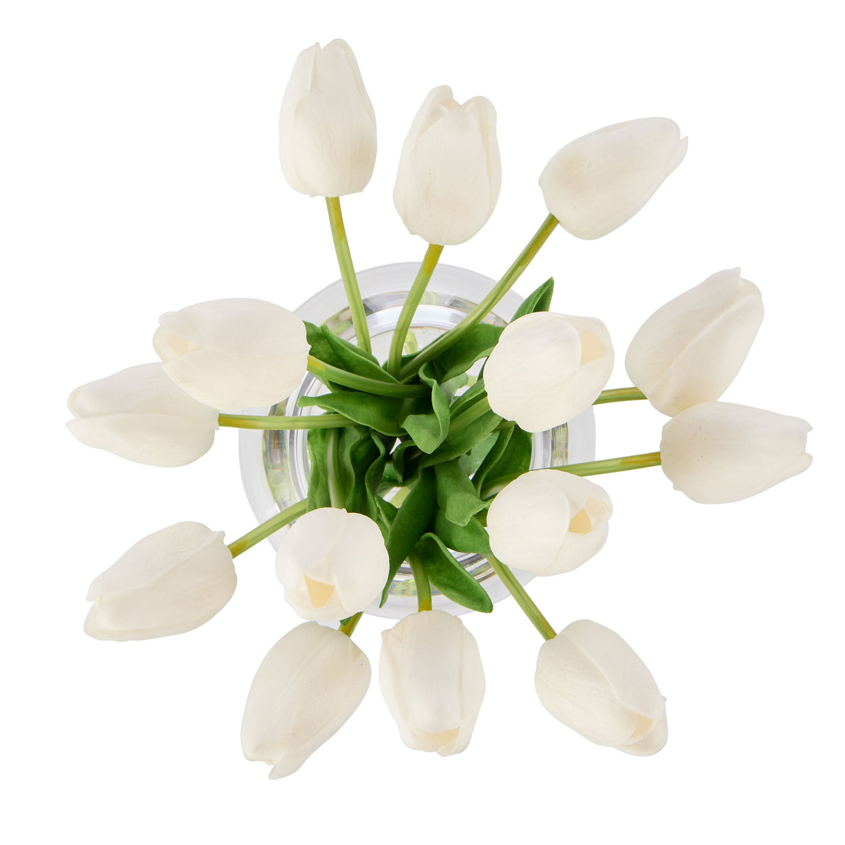 White Tulips In Sphere Vase