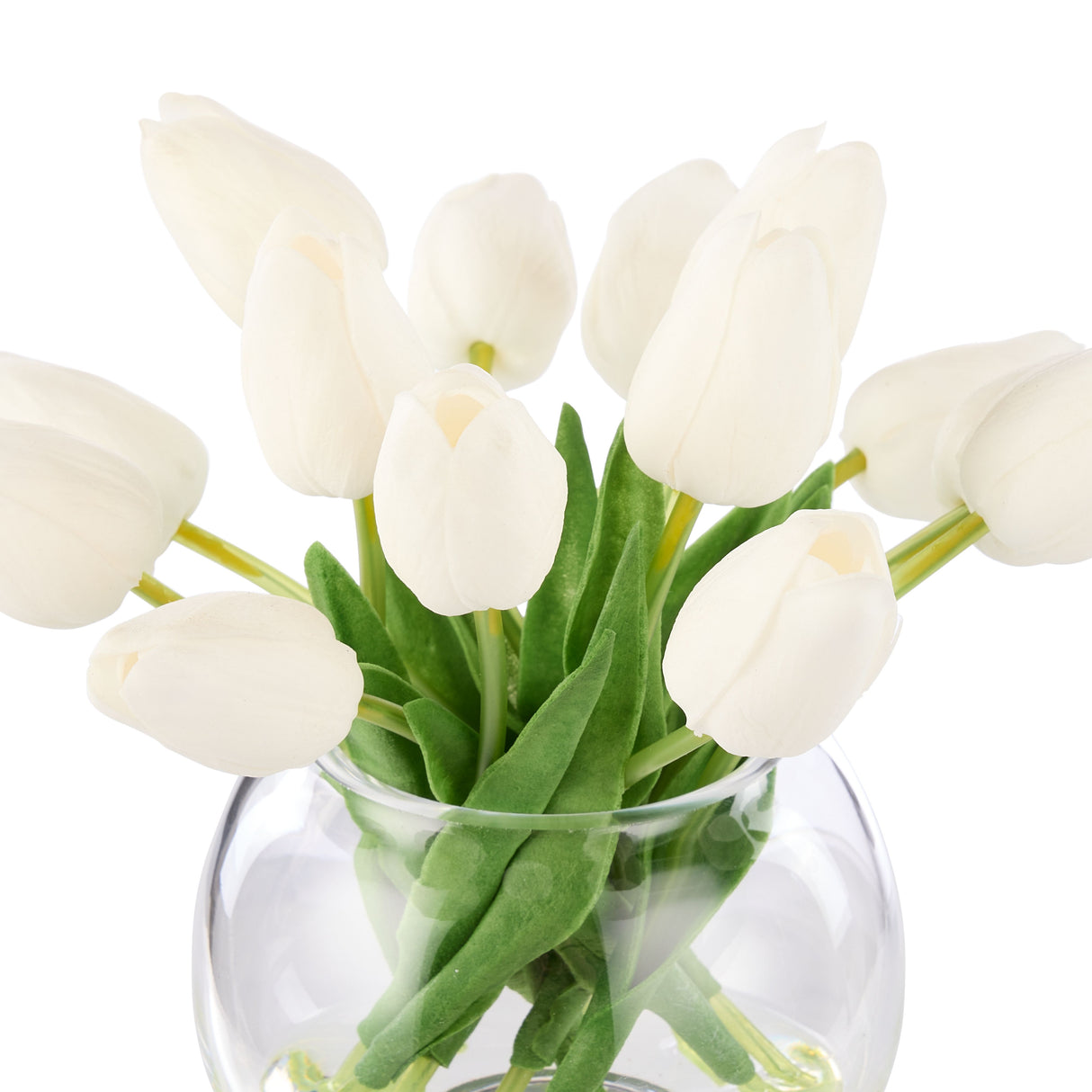 White Tulips In Sphere Vase
