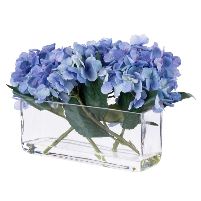 Blue Hydrangea Planter In Glass Vase