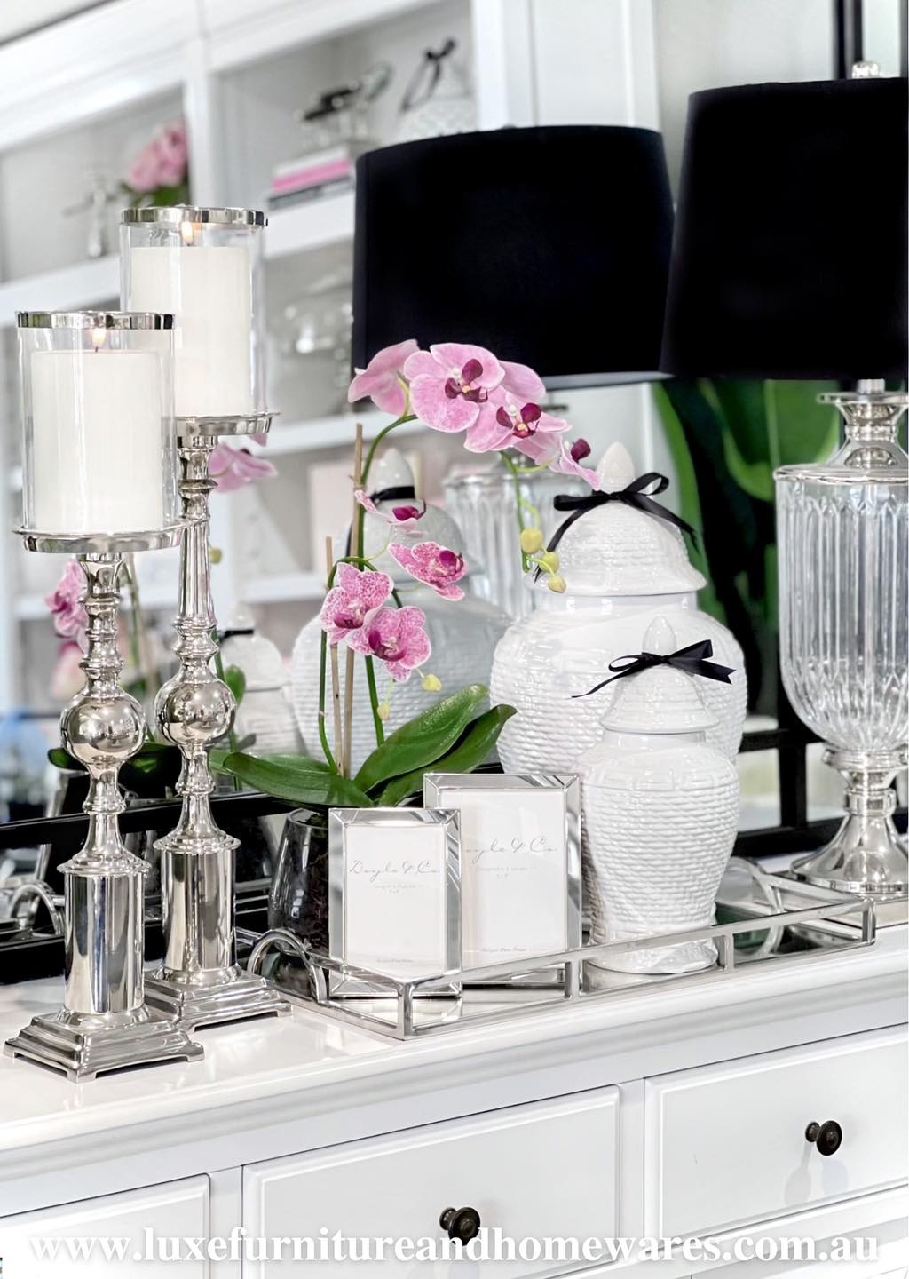 Pair Of Elegant Silver Candle Sticks