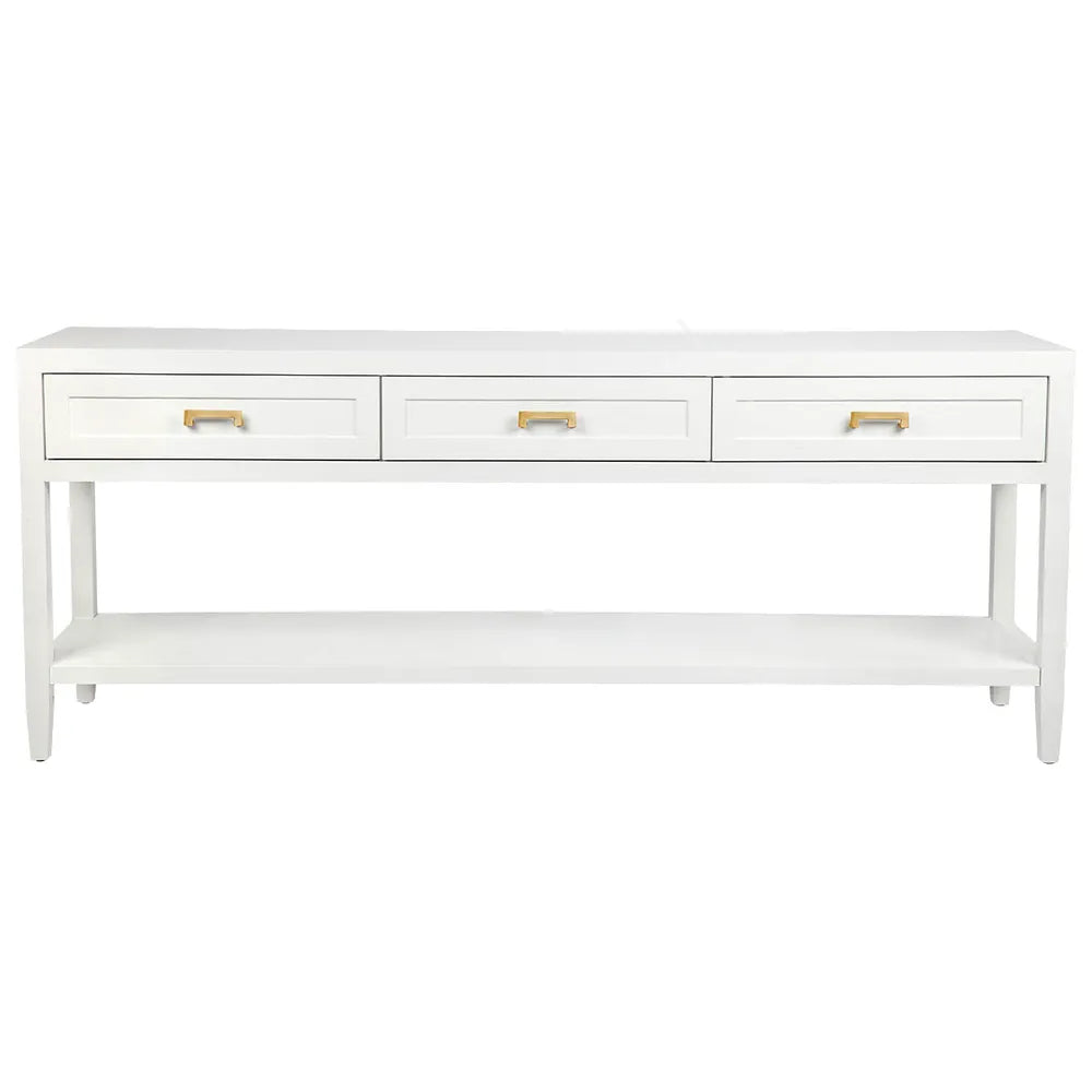 Hunter Three Drawer Console Table In White