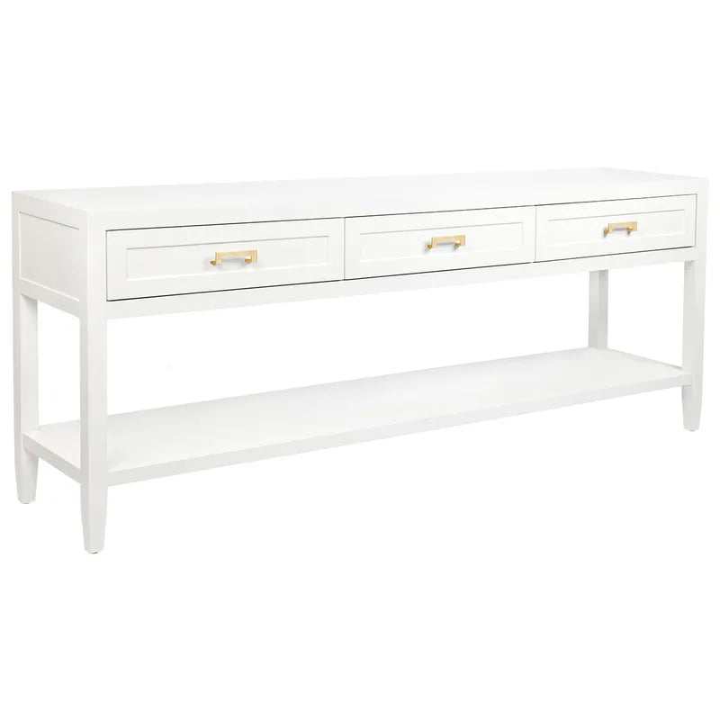 Hunter Three Drawer Console Table In White