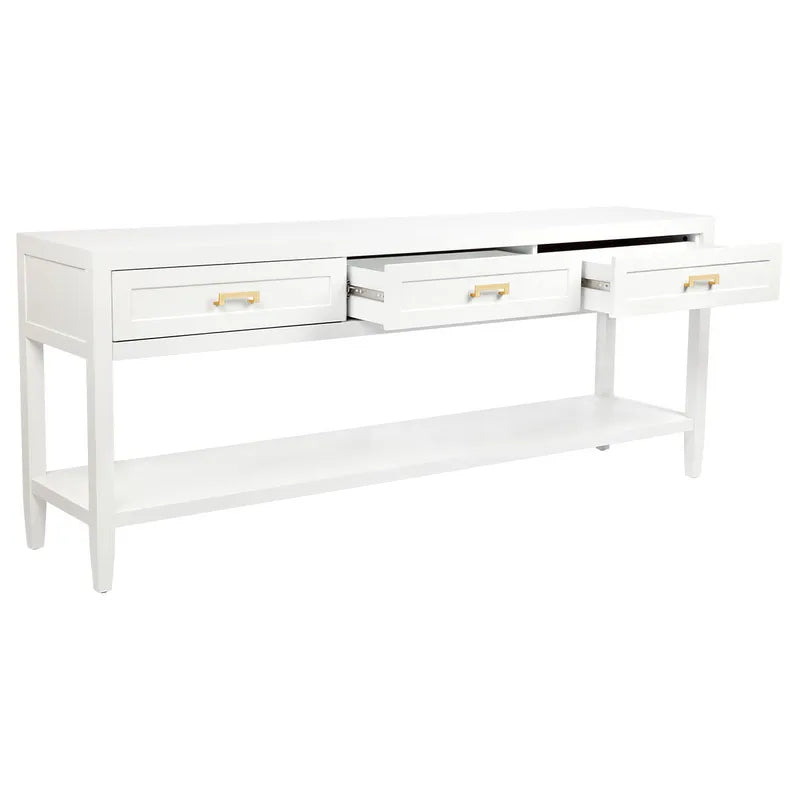 Hunter Three Drawer Console Table In White
