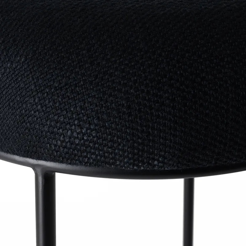 Brooklyn Black Kitchen Stool With Black Linen