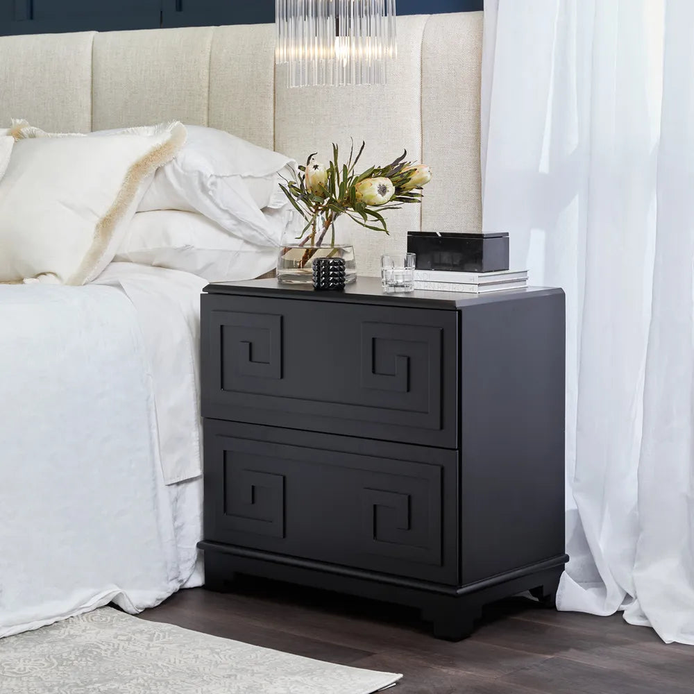 Athena Bedside Table in Black