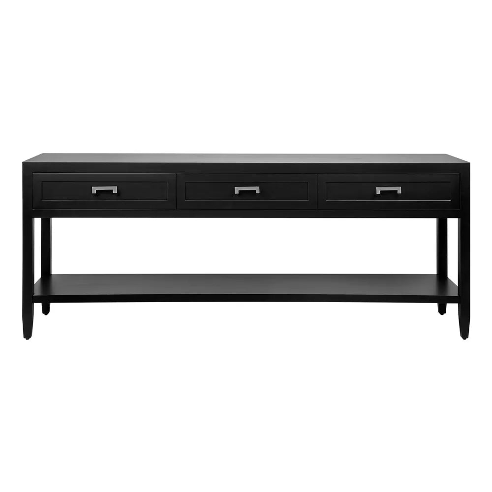 Hunter Three Drawer Console Table In Black