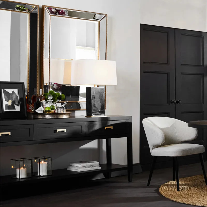 Hunter Three Drawer Console Table In Black