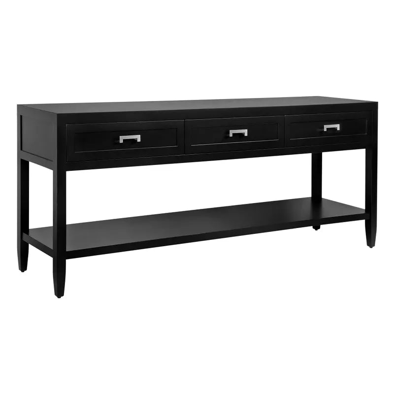 Hunter Three Drawer Console Table In Black