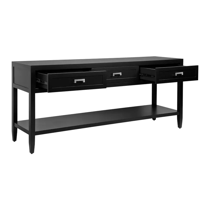 Hunter Three Drawer Console Table In Black