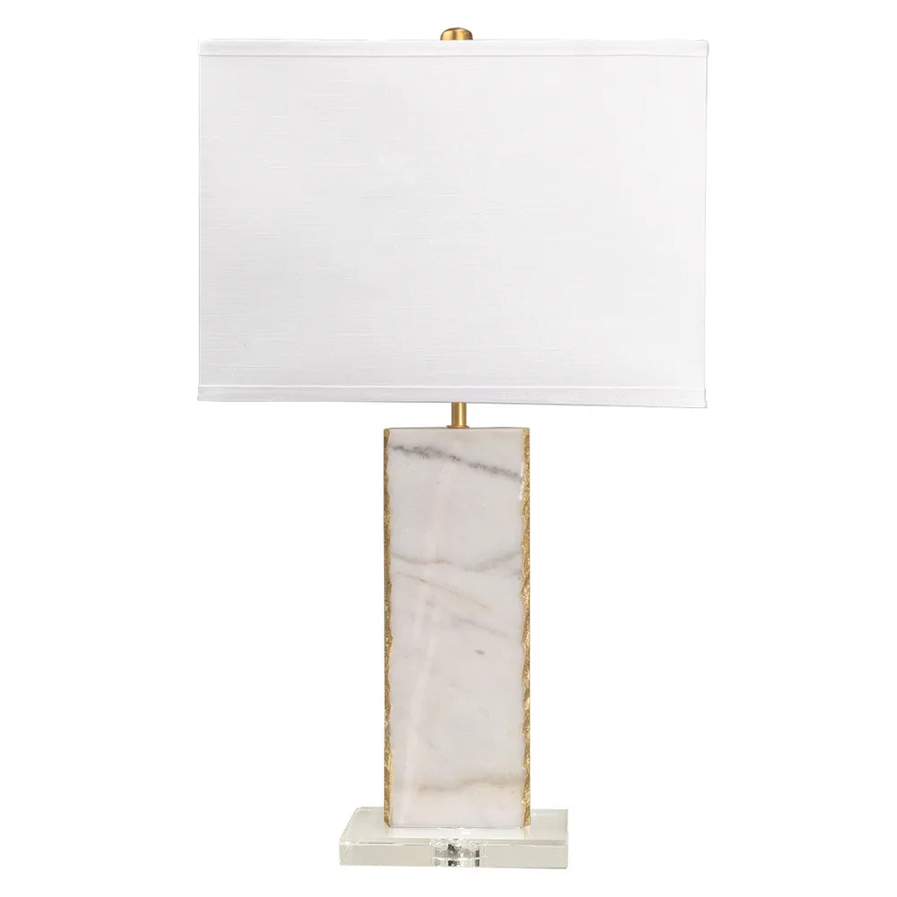Pallas Marble Table Lamp with White Shade