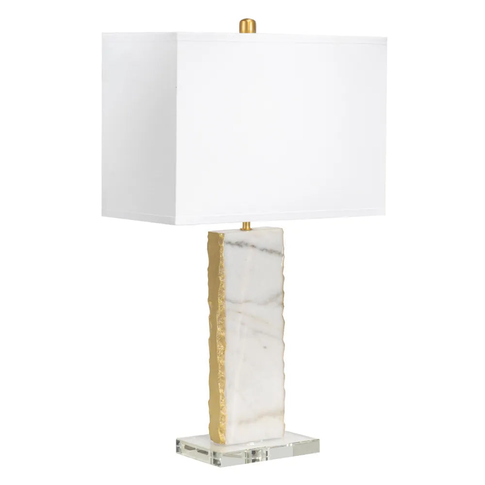Pallas Marble Table Lamp with White Shade