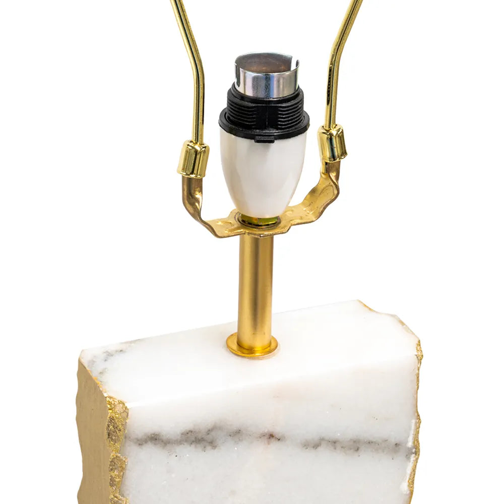 Pallas Marble Table Lamp with White Shade