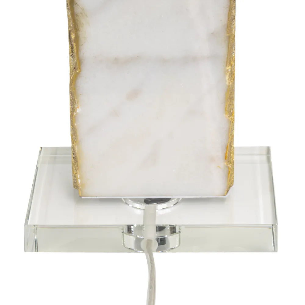 Pallas Marble Table Lamp with White Shade