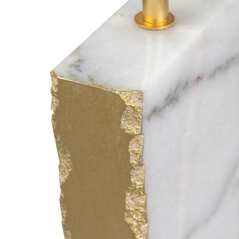 Pallas Marble Table Lamp with White Shade