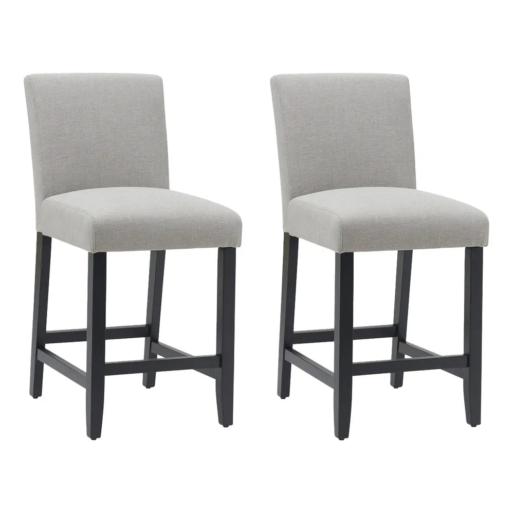 Set of 2 Maya Kitchen Stools in Soft Grey