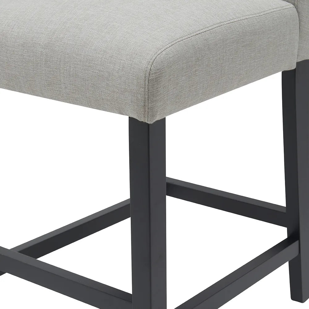 Set of 2 Maya Kitchen Stools in Soft Grey