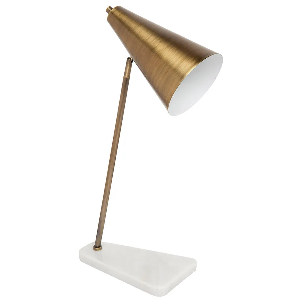 Marble and Brass Task Lamp
