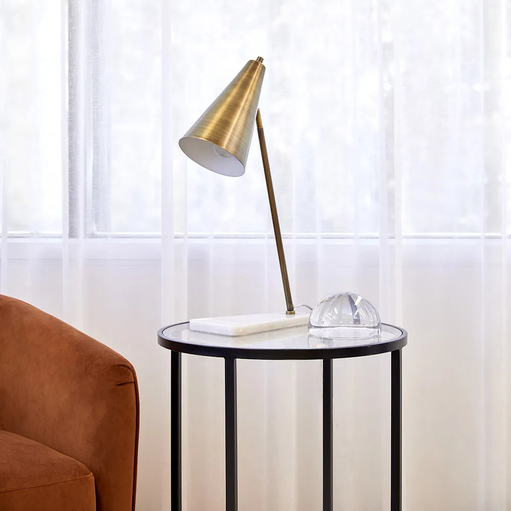 Marble and Brass Task Lamp