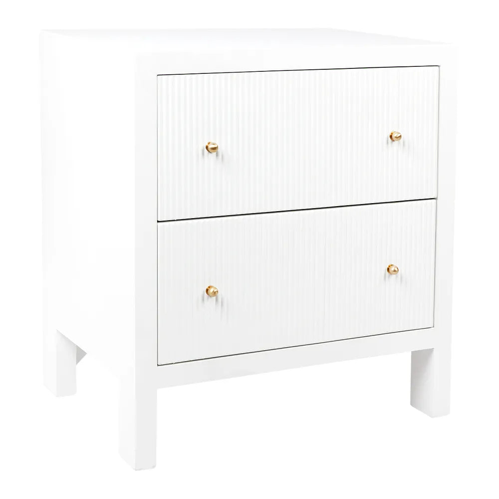 Aspen Large Bedside Table in White