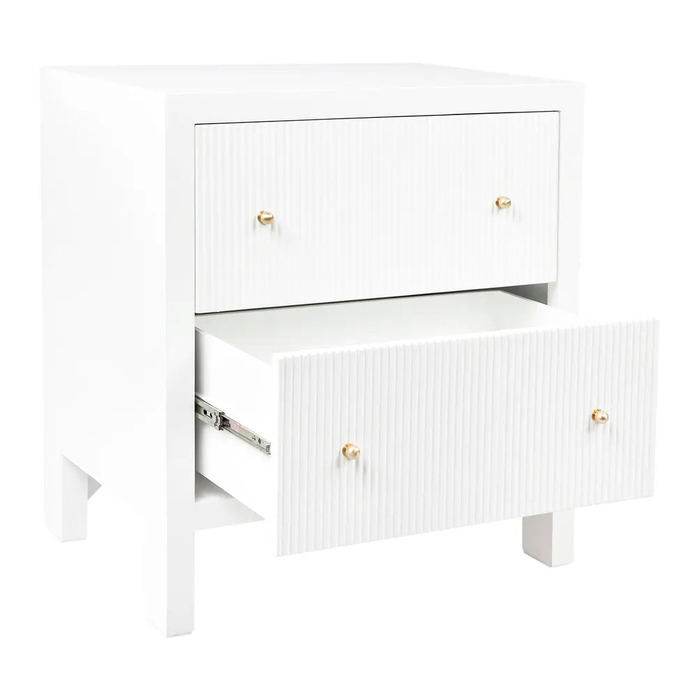 Aspen Large Bedside Table in White