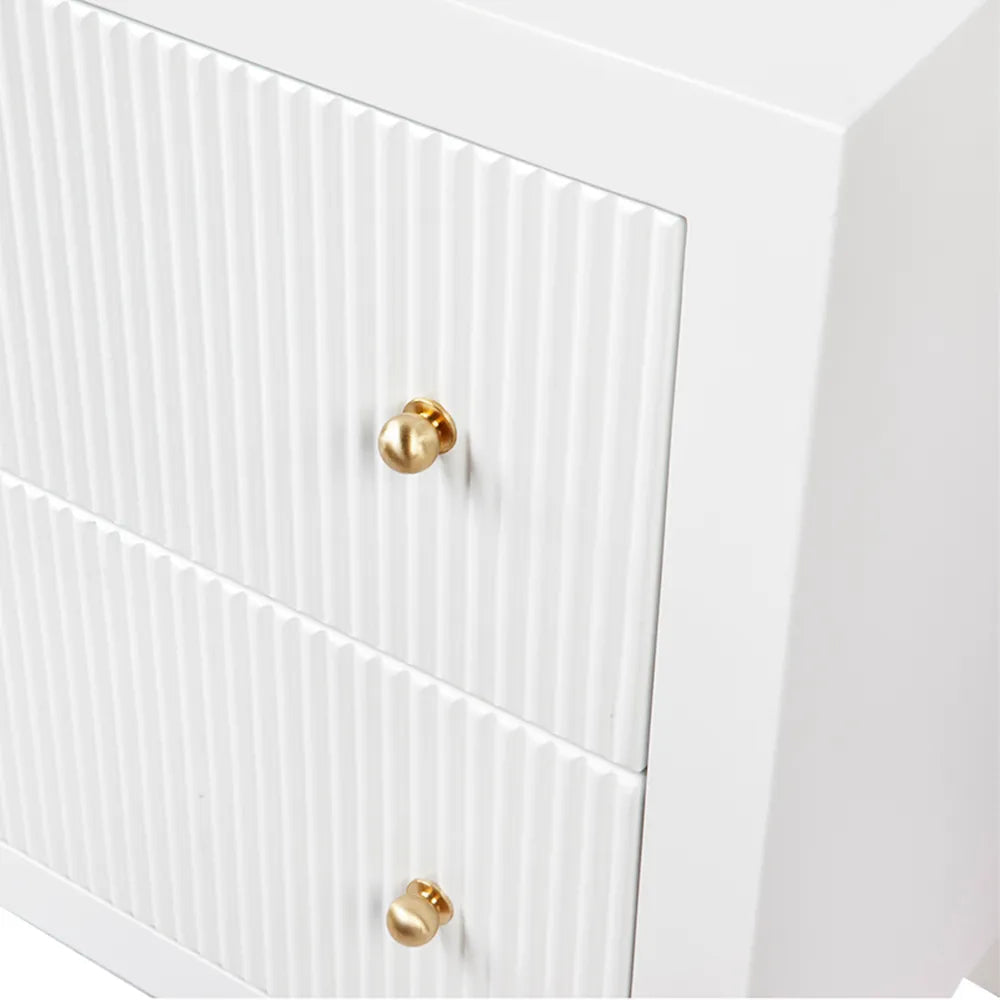 Aspen Large Bedside Table in White