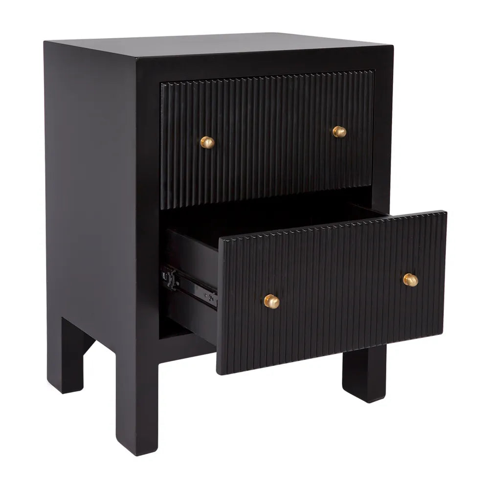 Aspen Small Bedside Table in Black