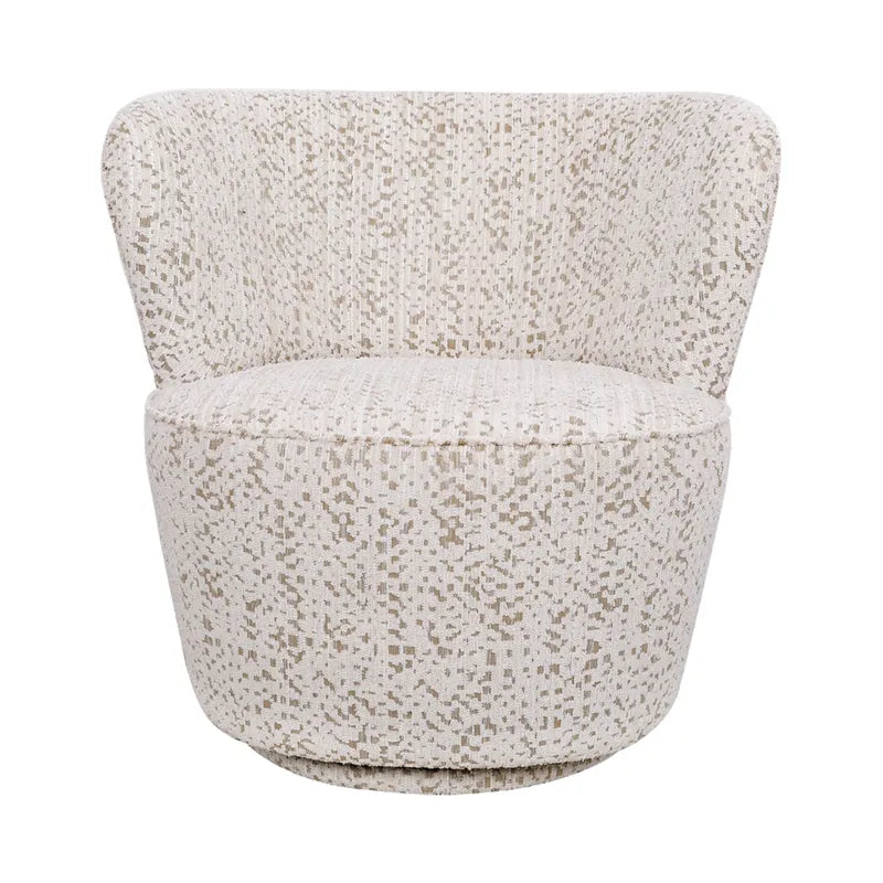 Bennett Swivel Armchair in Oyster Jacquard