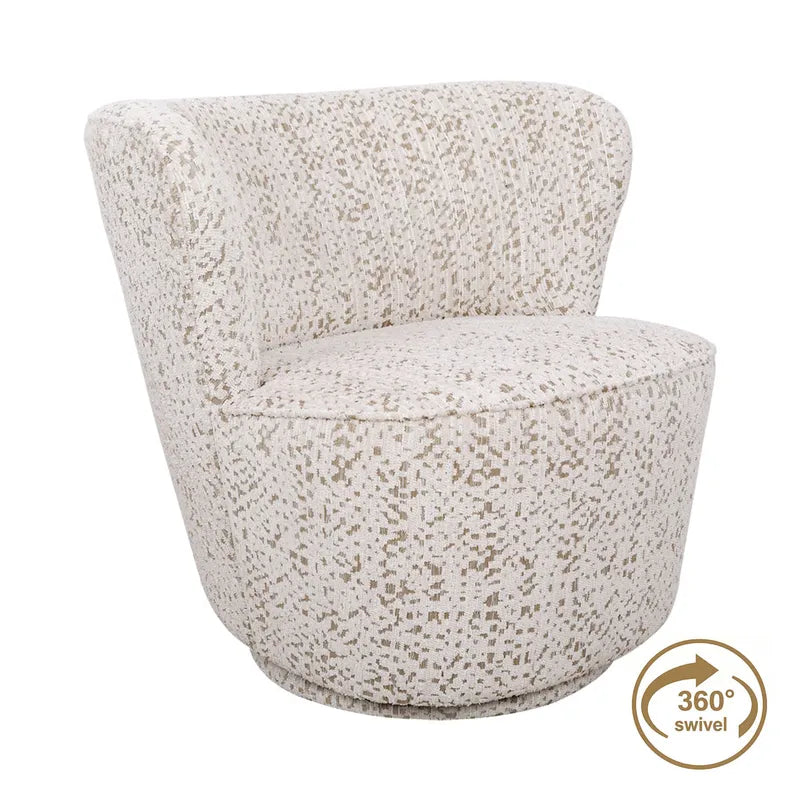 Bennett Swivel Armchair in Oyster Jacquard