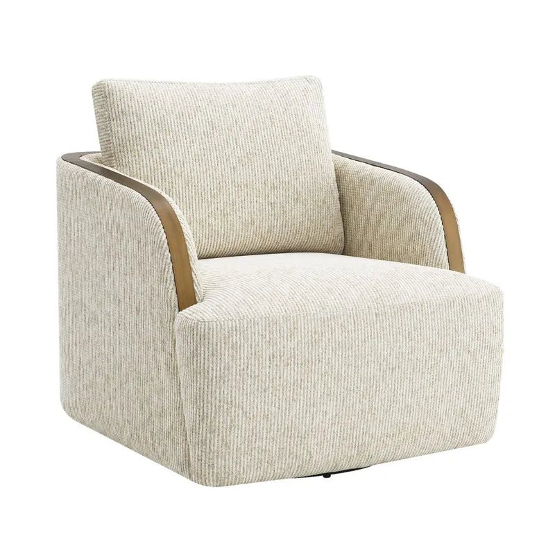 Langley Swivel Armchair in Cream Stripe