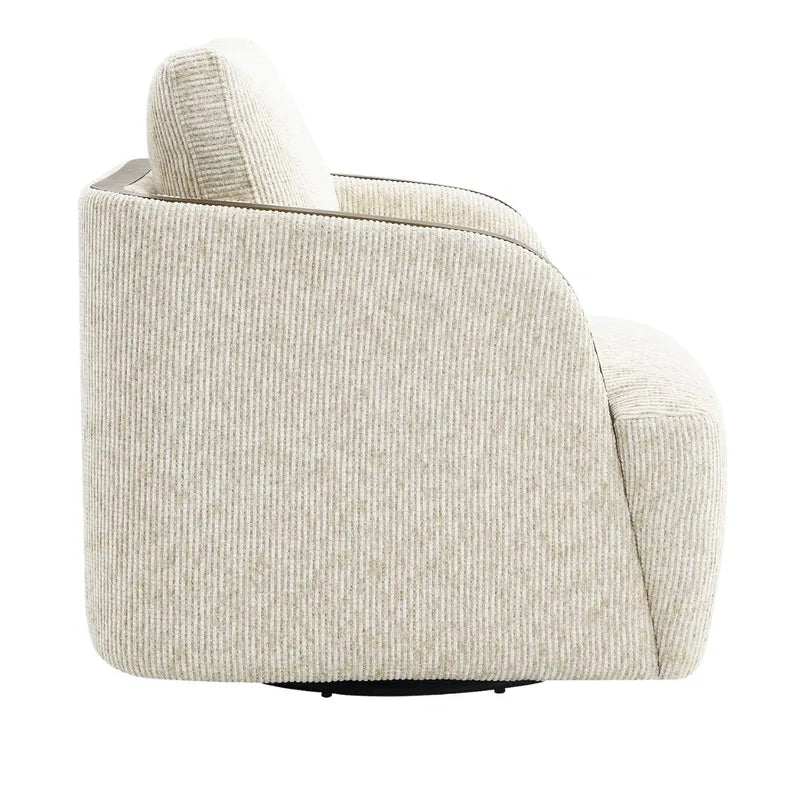 Langley Swivel Armchair in Cream Stripe