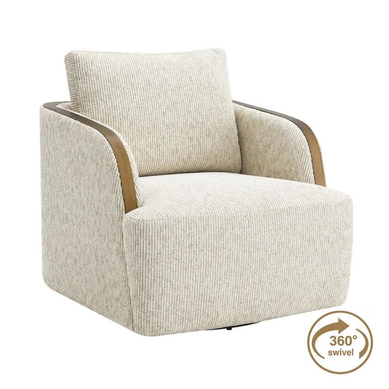 Langley Swivel Armchair in Cream Stripe