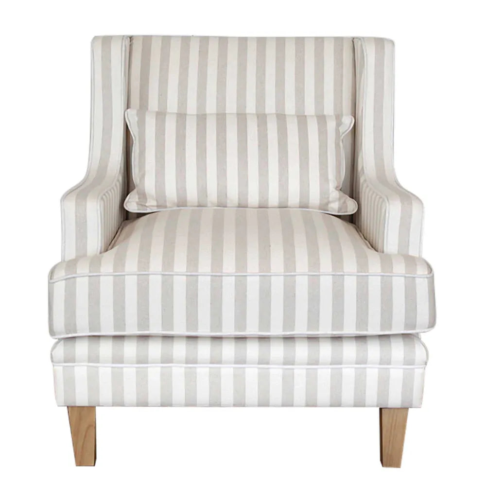 Newport Armchair In Natural Stripe