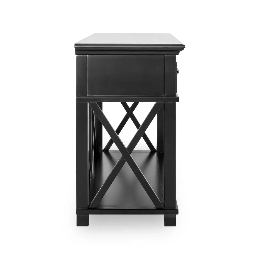 Newport Two Drawer Console Table In Black