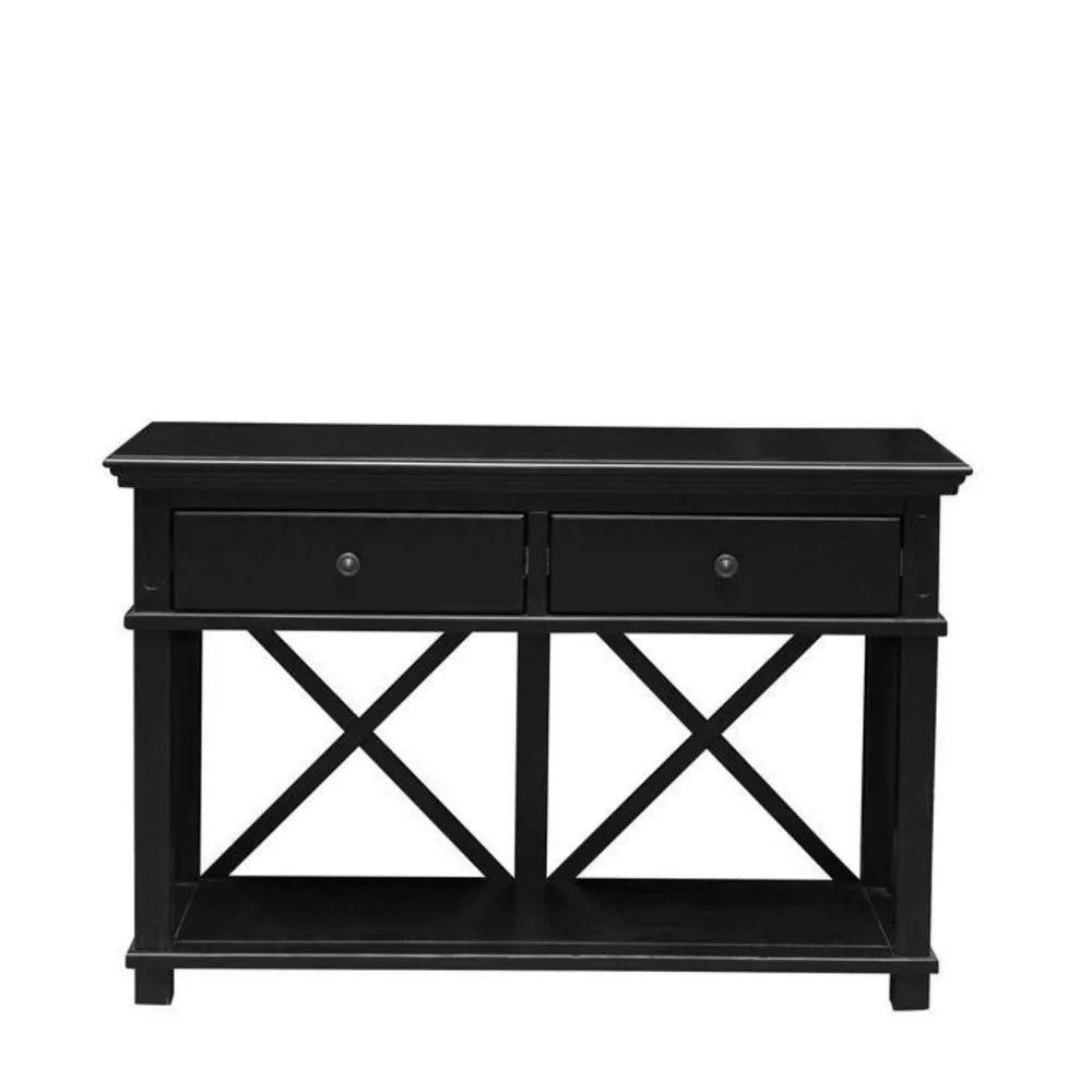 Newport Two Drawer Console Table In Black